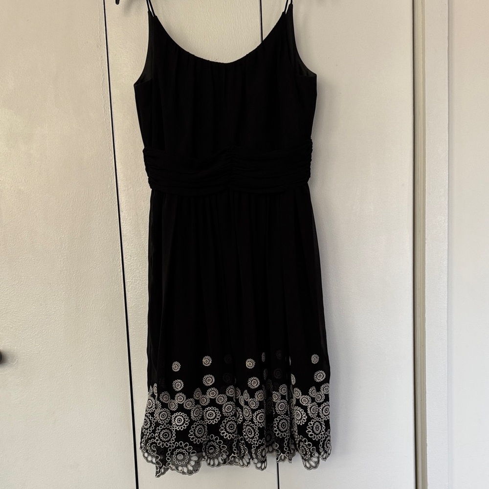 Eliza J Black Dress with White Lace Hem